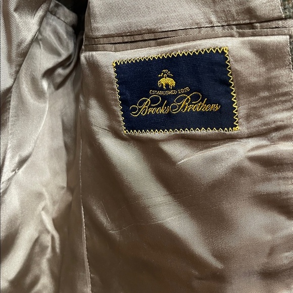 Brooks Brothers Harris Tweed Style Wool Blazer Men’s 39R USA Classic Brown Plaid - Picture 4 of 8